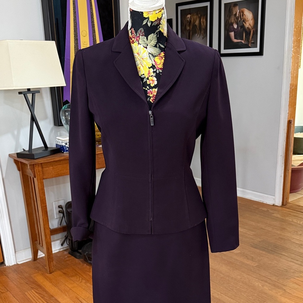 Tahari ASL Eggplant Women’s Skirt Suit